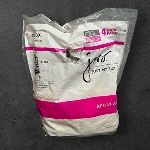 Just My Size off white tights 3X reinforced toe OPEN bag 3 pairs